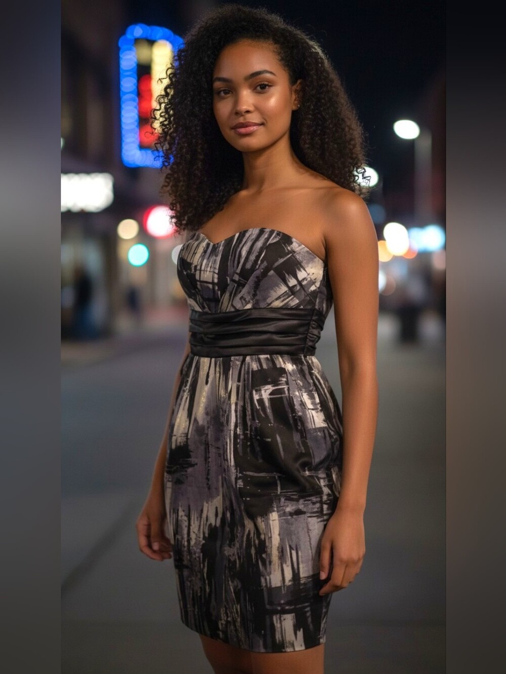 Black/Gold Party Cocktail Dress